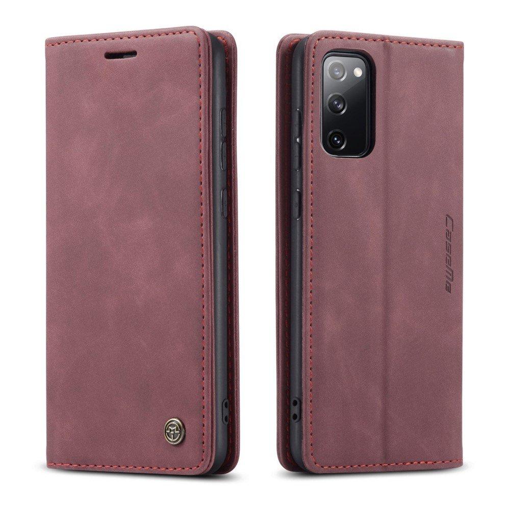CASEME for Samsung Galaxy S20 FE, Leather Wallet Case, Red