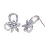 New Diamond Butterfly Flower Earrings, Slightly Inlaid Zircon Flash Earrings, Temperament Stud Earrings.