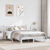 Vidaxl Bed Frame with Headboard Without Mattress, White, 160X200 Cm
