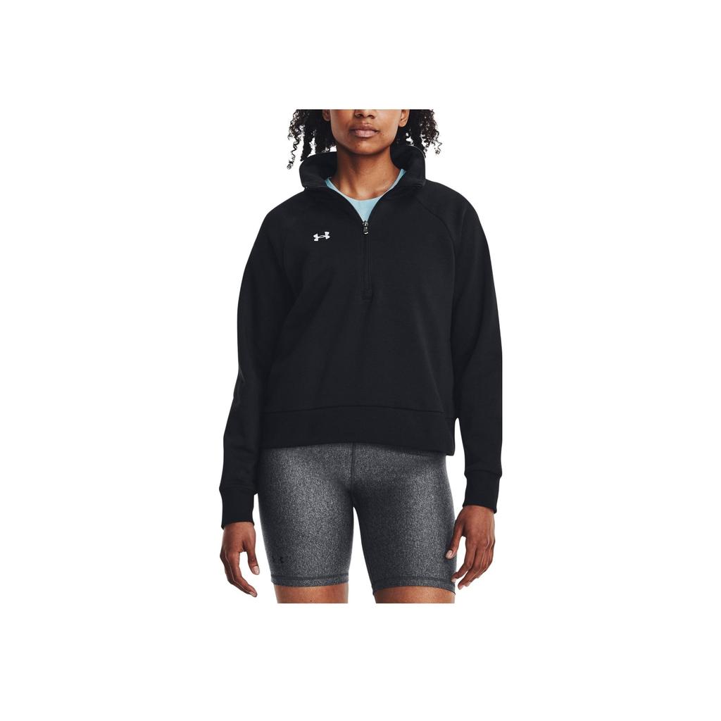 Under Armour Solid Color Logo Half-Zip Jacket Women Tops Black 1379492-001