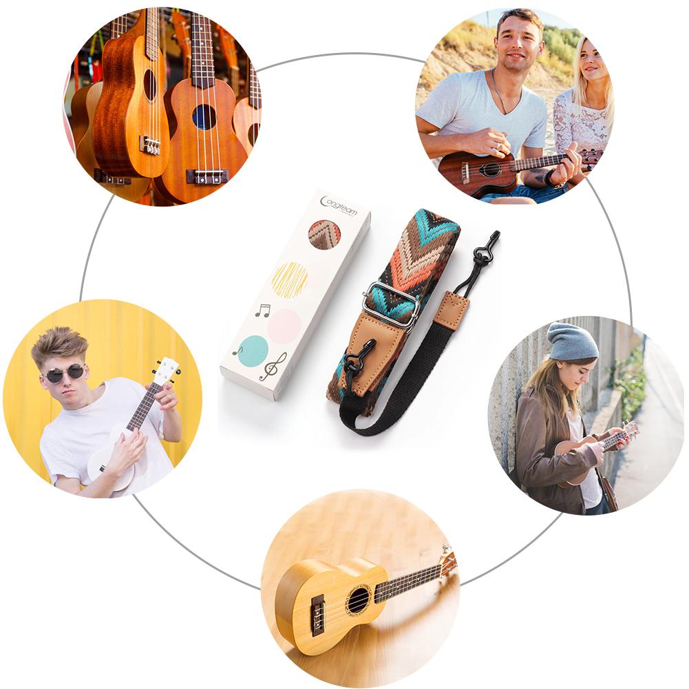 Gewebter Gitarrengurt Verstellbar Vintage Ukulele Schultergurt für Konzertgitarre Mandoline Banjo