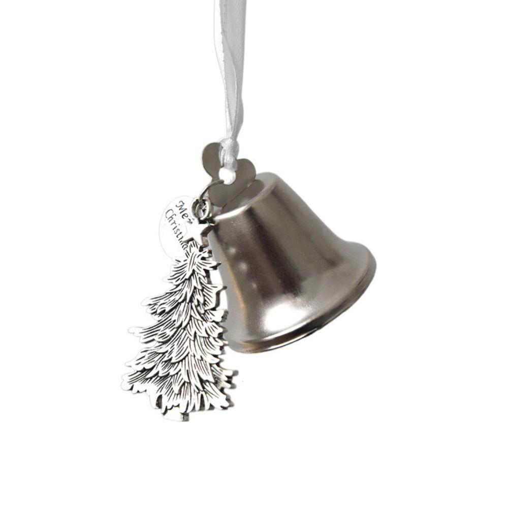 Iron Christmas Bell with Ribbon Window Pendants Door Hanging Decoration  Shopping Mall