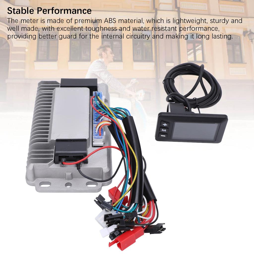 36V 48V 60V 1000W 38A Electric Bike Controller Kit Aluminum Alloy ZM Brushless Controller with G51 LCD Display for Electric Bike Modification