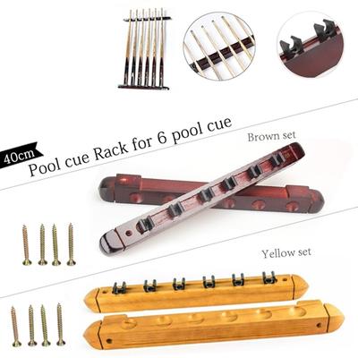 Cue Sticks Billiard Pool Wall Mount HangingWood Rack Holder for Snooker