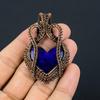 Heart Shaped Blue Flash Labradorite Gemstone Copper Wire Wrapped Handmade Jewelry Pendant