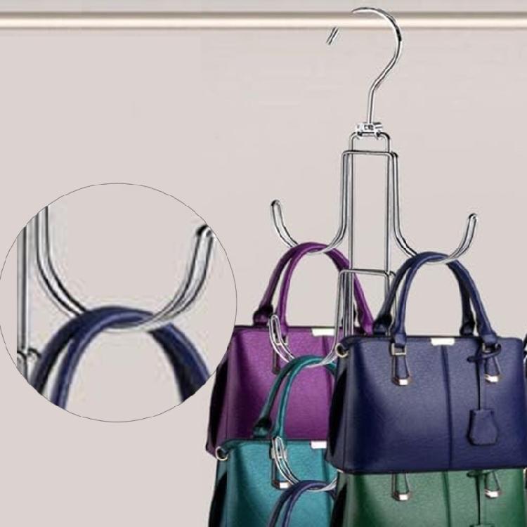 Vertical Rotating Storage Hanger With Adjustable Arms For Bag Accessory Rotating Iron Hook Home Organization Tool