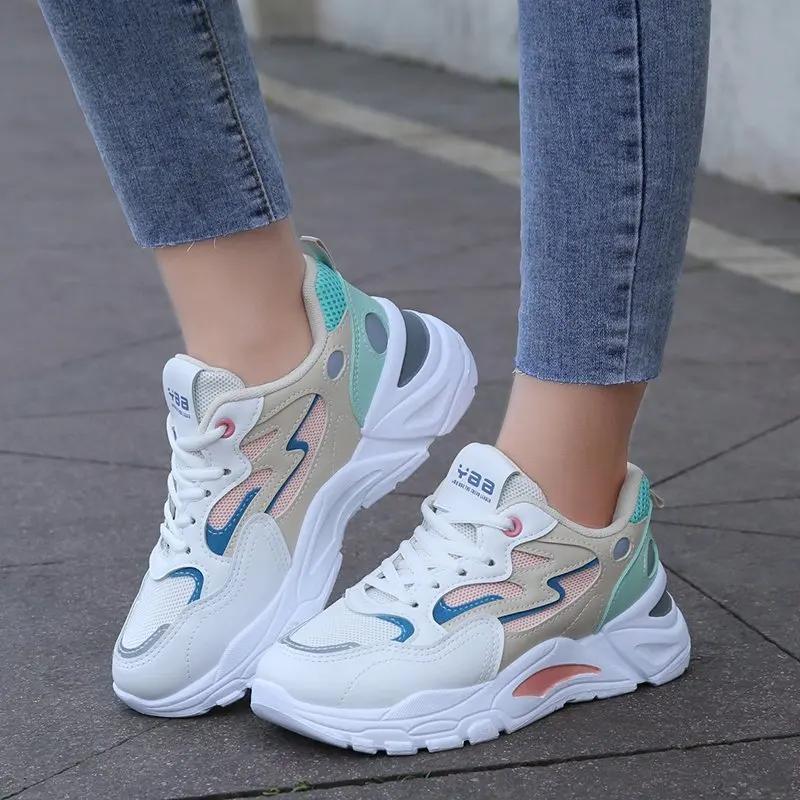 Height Increasing Chunky Sneakers Women New Fashion Lightweight Breathable Platform Mesh Sport Shoes Women's Casual Sneaker