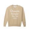 Champion Casual Long Sleeve Crew Neck Relax Graphic Logo Men's Sweatshirt, 100% Cotton, Fit, Print, Beige, C3-B010