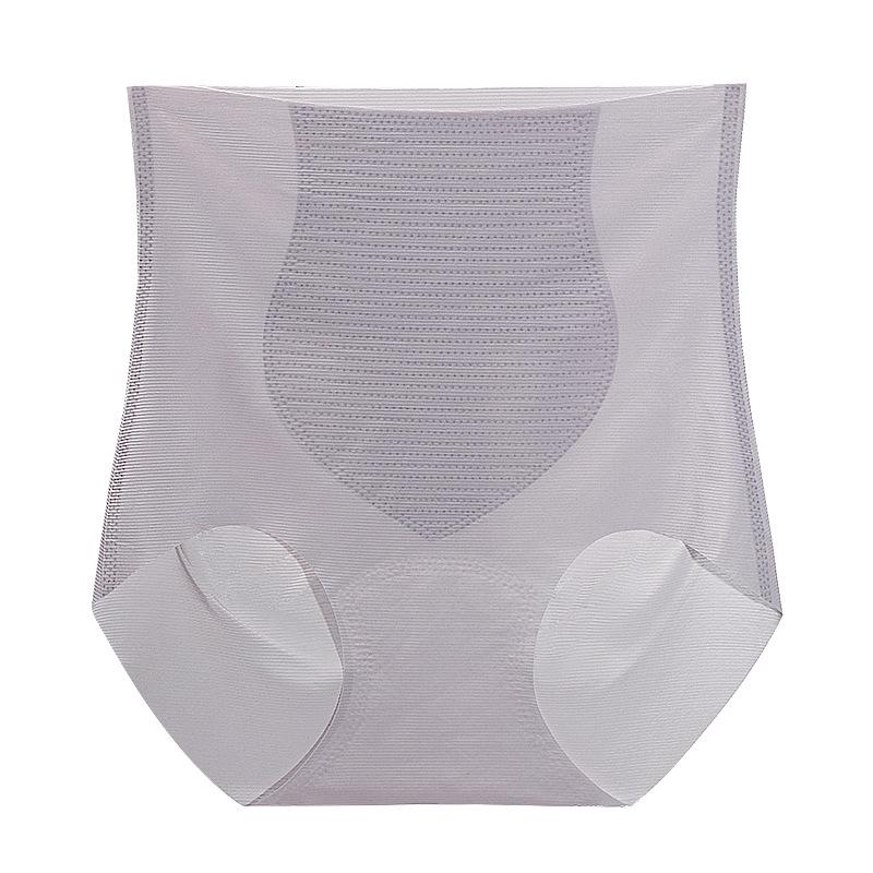 High Waist Ice Silk Seamless Tummy Control Yoga Panties with Antibacterial Crotch and Hip Lift