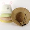 Cute Bunny Ear Knit Hat For Children Spring Autumn Outing Sun Hat Breathable Sweet Baby Basin Cap