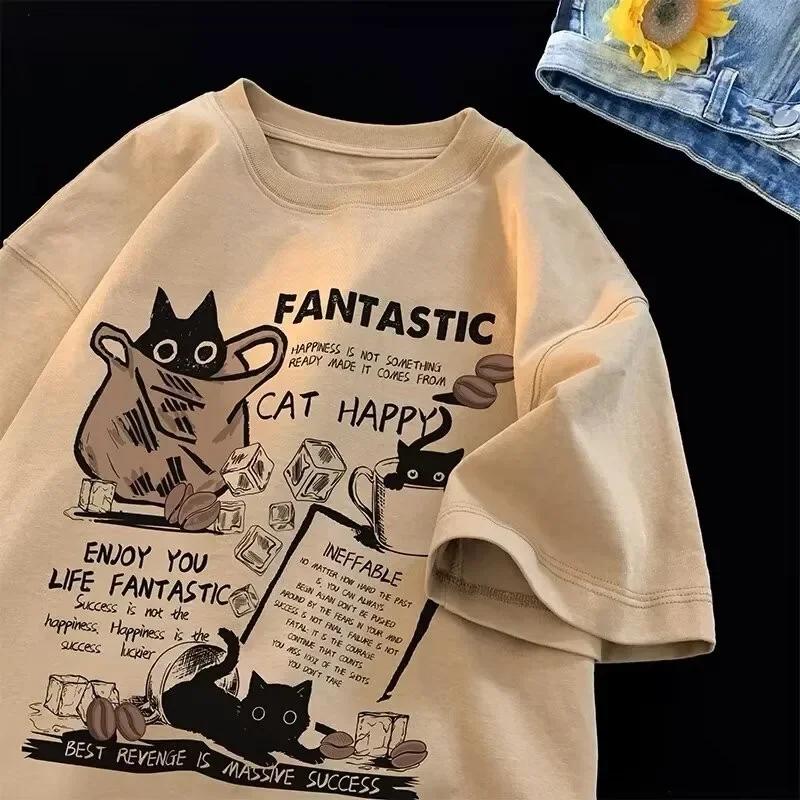M8XL 2025 New Summer Korean Style Fun Cartoon Print Tshirt Unisex Women Unisex Oversized Plus Size Tshirt Trendy Tees