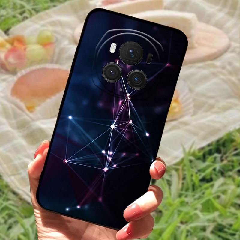 Für Honor Magic6 Pro Hülle Abdeckung Honor Magic6 Silikon Weich Marmor Schwarz Stoßstange Funda Coque für Honor Magic 6 Pro Vollständig Schützend