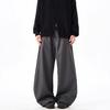 Unisex Retro Black Scimitar Wide-Leg Casual Pants for Spring & Autumn