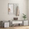 VidaXL Hallway Furniture Set Coat Rack Set Entrance Bench Mirror Planter Living Room Interior Concrete Grey Wood 3082066