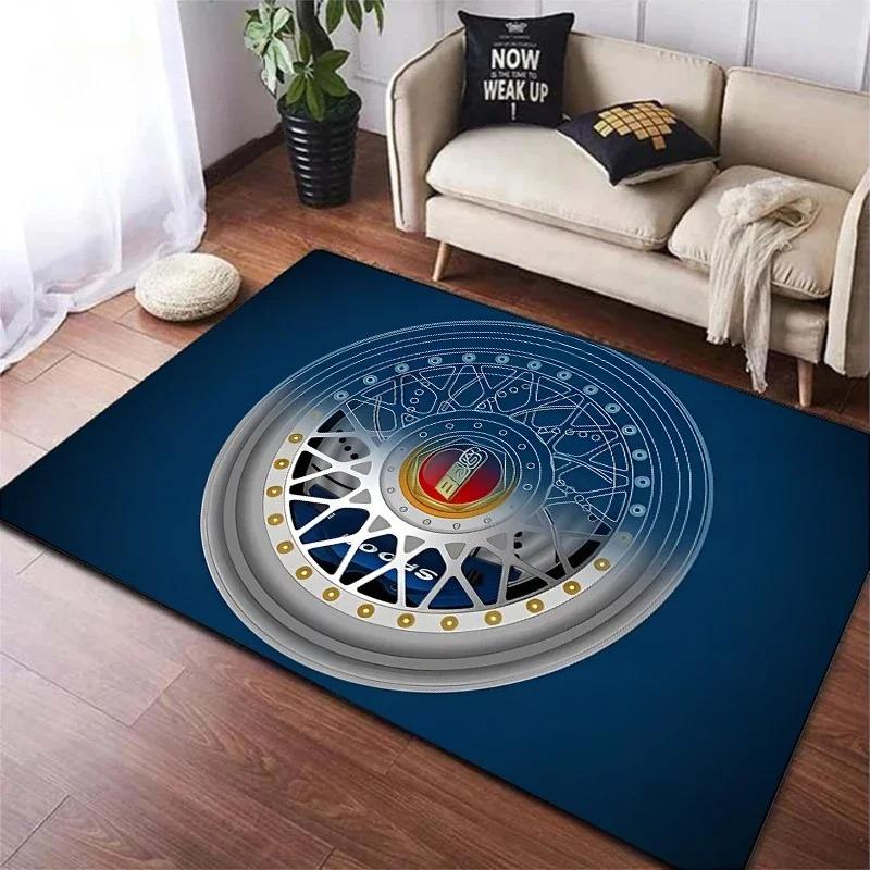 Tappeto Tappetino Motorsport - Logo Volante da Corsa Decorazione per la Casa Soggiorno Garage Tappetino Antiscivolo Decorazione Camera da Letto Tappeto