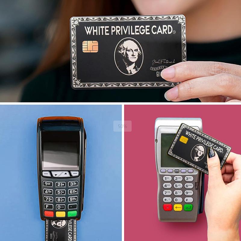 4 Stück White-Privilege Card Aufkleber Debitkartenaufkleber zum Schutz Keine Blasenbildung Anti-Faltenbildung Schlanke Hülle Karte