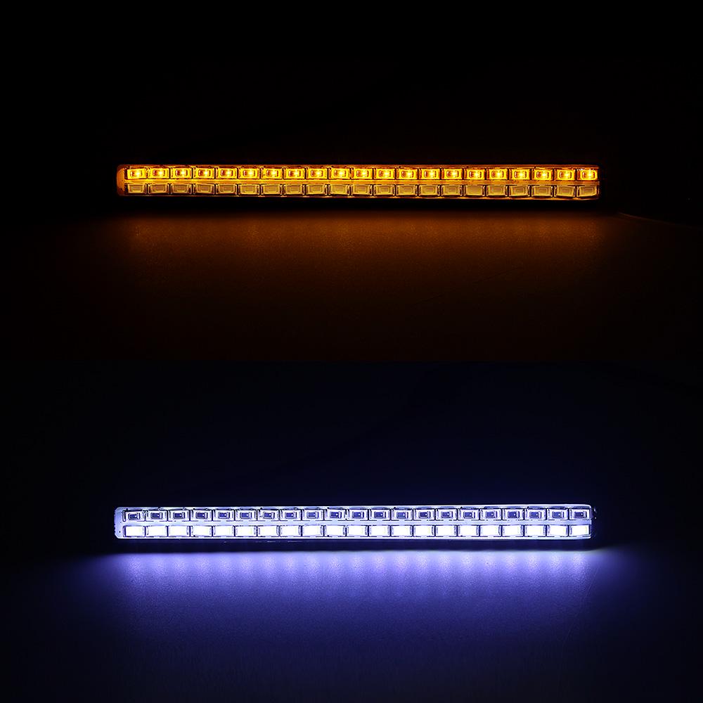 2Pcs Universal White & Amber 42 LED Chips DRL Car LED Daytime Running Lights Car Styling Turn Signal Indicator Light