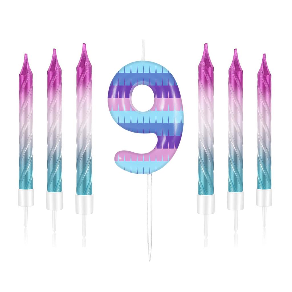 7pcs Video Game Birthday Candles Number0-9 Cake Topper for Kids Battle Boys Birthday Decoration Gaming Party Decoration Supplies