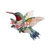 Acrylic Hummingbird Hanging Decoration Indoor Outdoor Garden Yard Window Wall Hanging 2D Flat Flower Colorful Bird Ornament