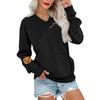 Women's Casual Fashion Halloween Print V-Neck Long-Sleeve Sweatshirt Lightweight Pullover Hoodie With Pockets