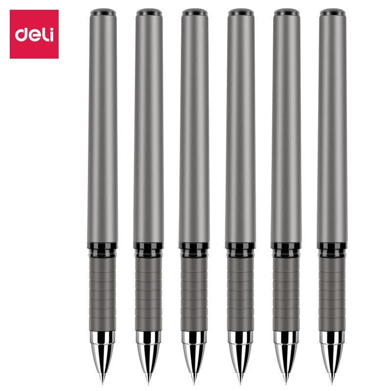 Deli S26 0.7mm Black Gel Pen, 24-Pack