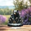 2D Flat Acrylic Bohemian Black Bear Desktop Decoration, with Base, Suitable for Wall Decoration, Porch, Room, Villa, Accents Home, Hallway, or Workpla