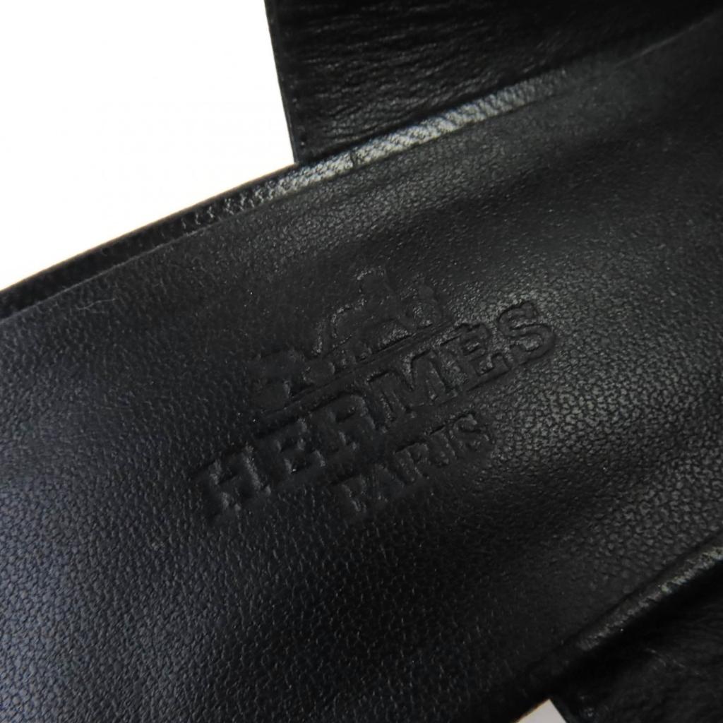 Hermes Pumps Anfini Strap Slingback Leather Black Leather Women 36 Used