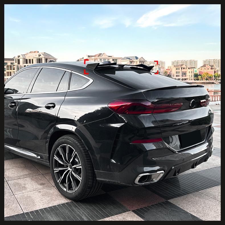 BMW X6 G06 Sport 2019+ Exterior Mod Kit: Front Lip, Wind Knife, Rear Wing, Side Skirt.