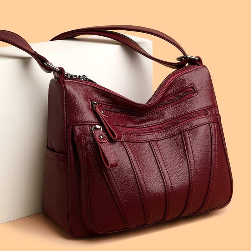 Cross-border Popular Soft Leather Women's Bags, Messenger Bags, Niche High-end Sense, Large-capacity Versatile Commuter Shoulder Small Square Bags