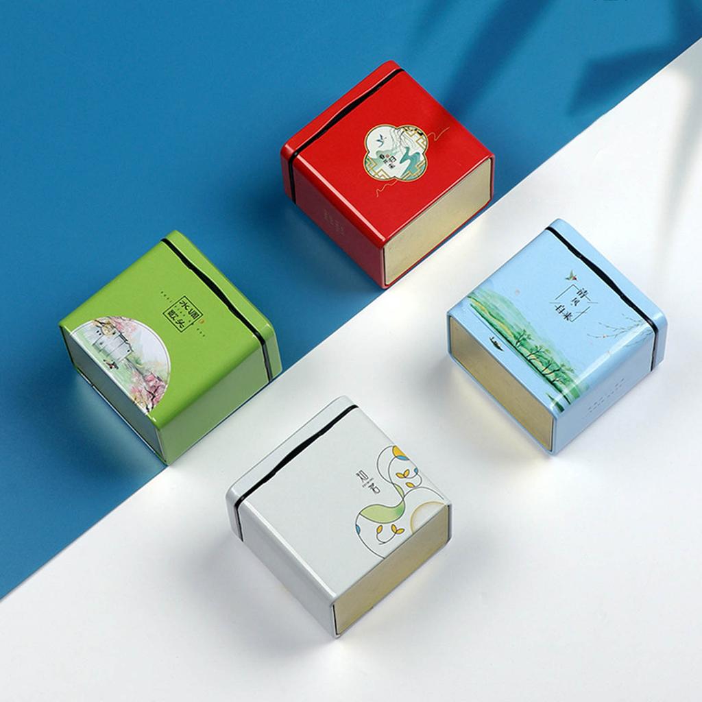 Tea Storage Container Tea Tin Japanese Style Tea Storage Jar for Tea Coffee Candy Chocolate Sugar Spices 4 Styles Choose