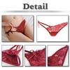 WHITE FANG Lace Sexy Lingerie for TT150 T-Back Panties, Underwear, Women, (04 Red)