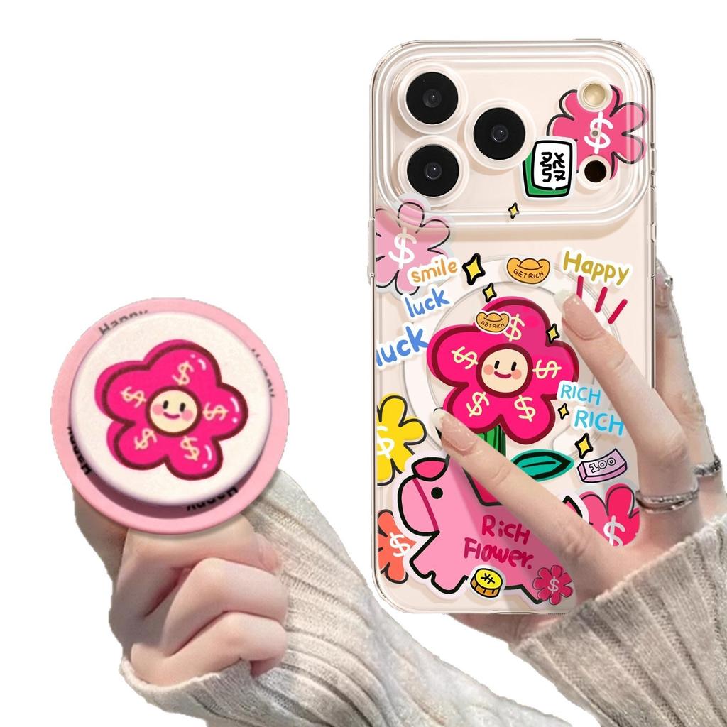 Immediately Huacai Magnetic Case Suitable for Apple 16Pro Soft IP17pm with Bracket New Year's 15 Year of the Horse 11 Mobile Phone Case