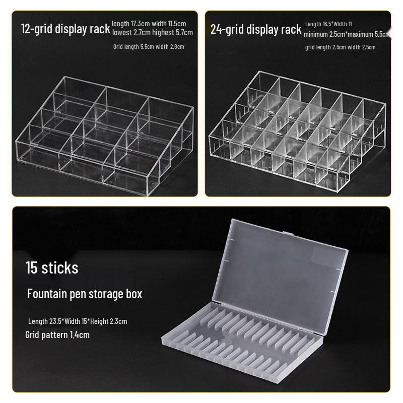 Acrylic Multi-Layer Transparent Pen Holder & Display Stand - Large Capacity Fountain Pen Organizer