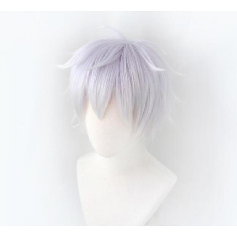 Karasuno Sugawara Koushi Gray Short Wig Cosplay Costume Haikyuu Heat Resistant Synthetic Hair Haikiyu Wigs