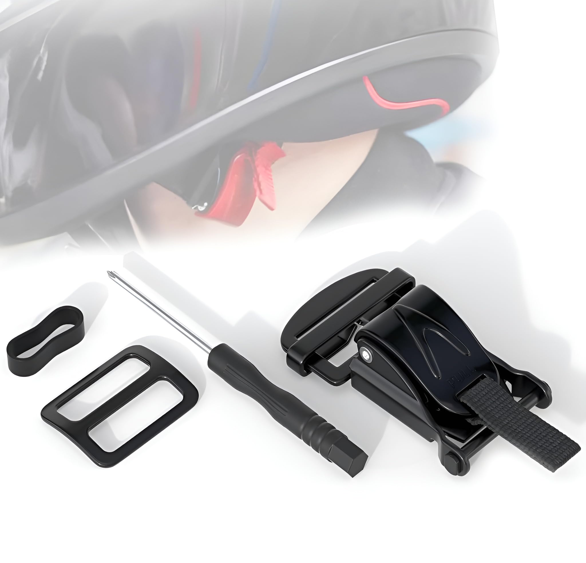 

Yurika Motorcycle Helmet One-Touch Buckle 1.0 inch (25 mm) Wide Helmet Chin Strap Ring чорний