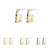Glamorous Rhinestone U-shape Earrings In Multiple Colors Alloy Studs For Ladies