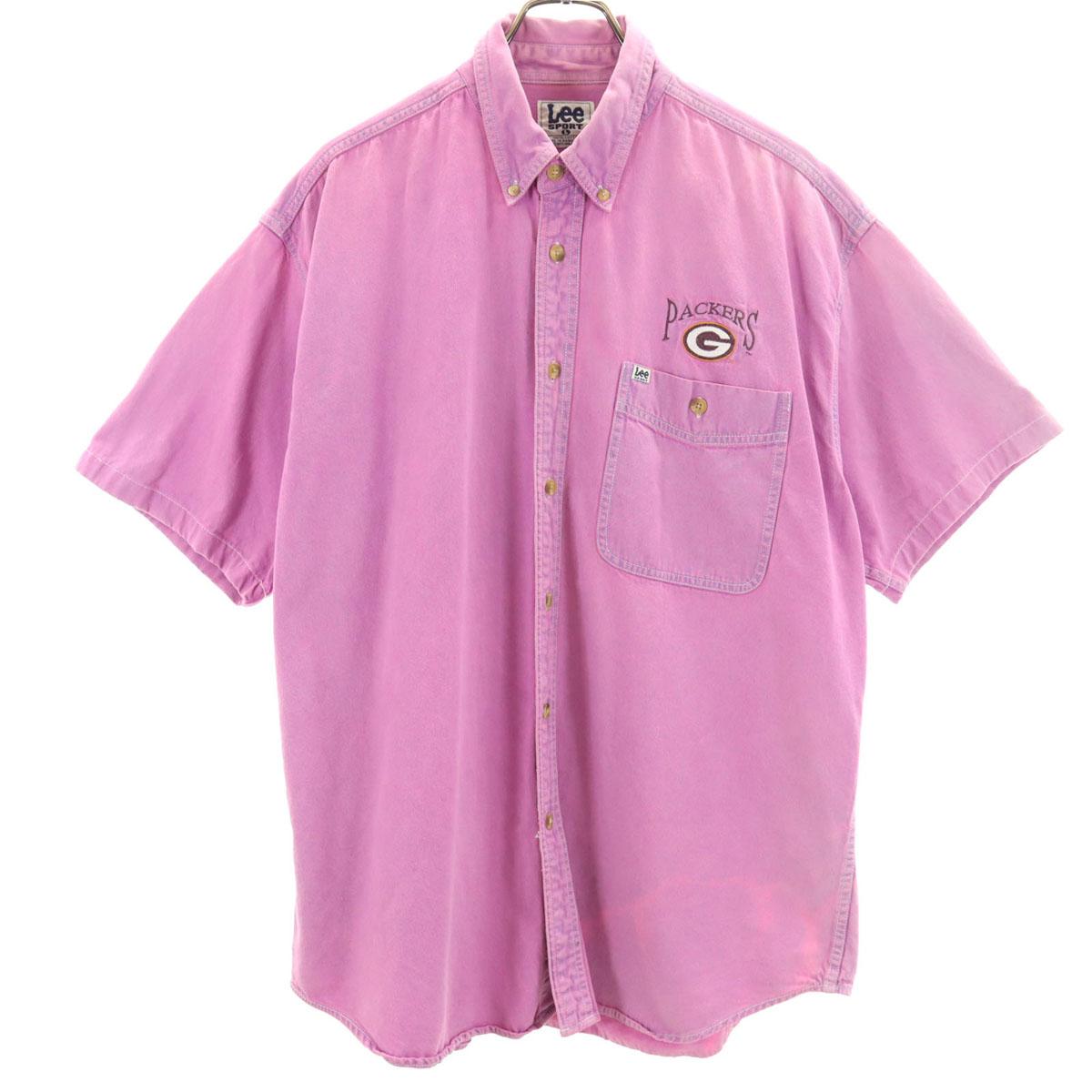 

Lee SPORT Рубашка с коротким рукавом на пуговицах L Фиолетовая Мужская Б/У