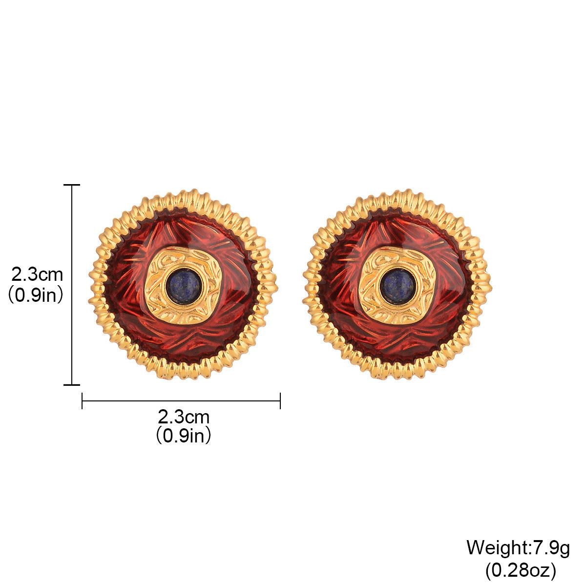 

Autumn and winter design sense Christmas flower stud earrings vintage temperament dripping oil premium earrings enamel silver needles