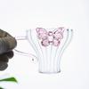 Three-dimensional Butterfly Cup&saucer Simple Glass Cup Creative Handmade  Coffee Cup Dish Set Afternoon Tea Cup Plates Gifts