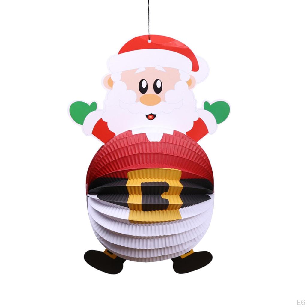 Christmas 3D Paper Lantern Hanging Decorative Crepe Garlands Holiday Decoration for