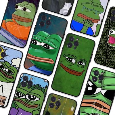 Internet Meme Sad Pepe The Frog Black Soft Phone Case For IPhone 16 15 14 13 11 12 17 Pro Max Mini Plus