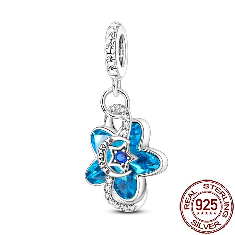 Charms Copper Moon Star Night Sky Galaxy Celestial Dangle Beads Fit Snake Chain Bracelet Necklace Women Diy Jewelry