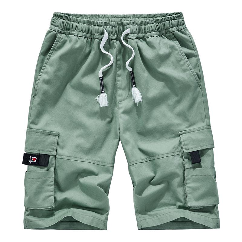 Pantaloncini da lavoro da uomo in cotone a vestibilità larga con tasche multiple
