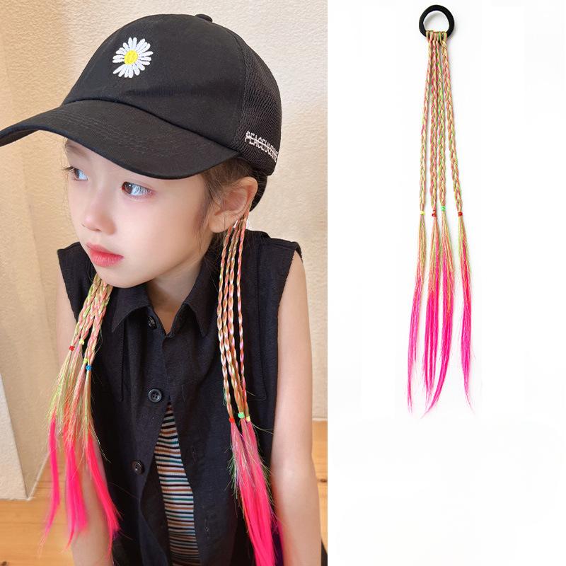 

1 шт. градиентная красочная коса из синтетических волос, хвост, веревка, галстук, цвет принцессы для девочек, хвост, парик, детские аксессуары для укладки, плетение