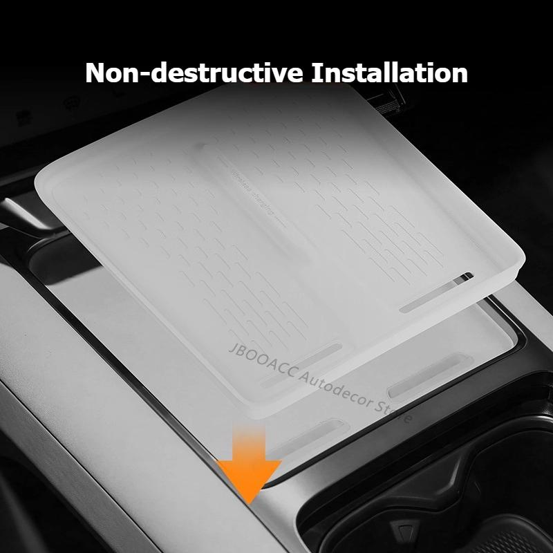 For Geely Zeekr 7X 2025 2026 Car Central Control Wireless Charging Pad Center Console Silicone Mat Cover Anti-Slip Protector