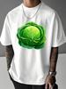 Unisex Summer Oversized T Shirt Green Cabbage Vegetable Graphic Short Sleeve Loose Tees Streetwear Male Daily Casual Fashion Tops