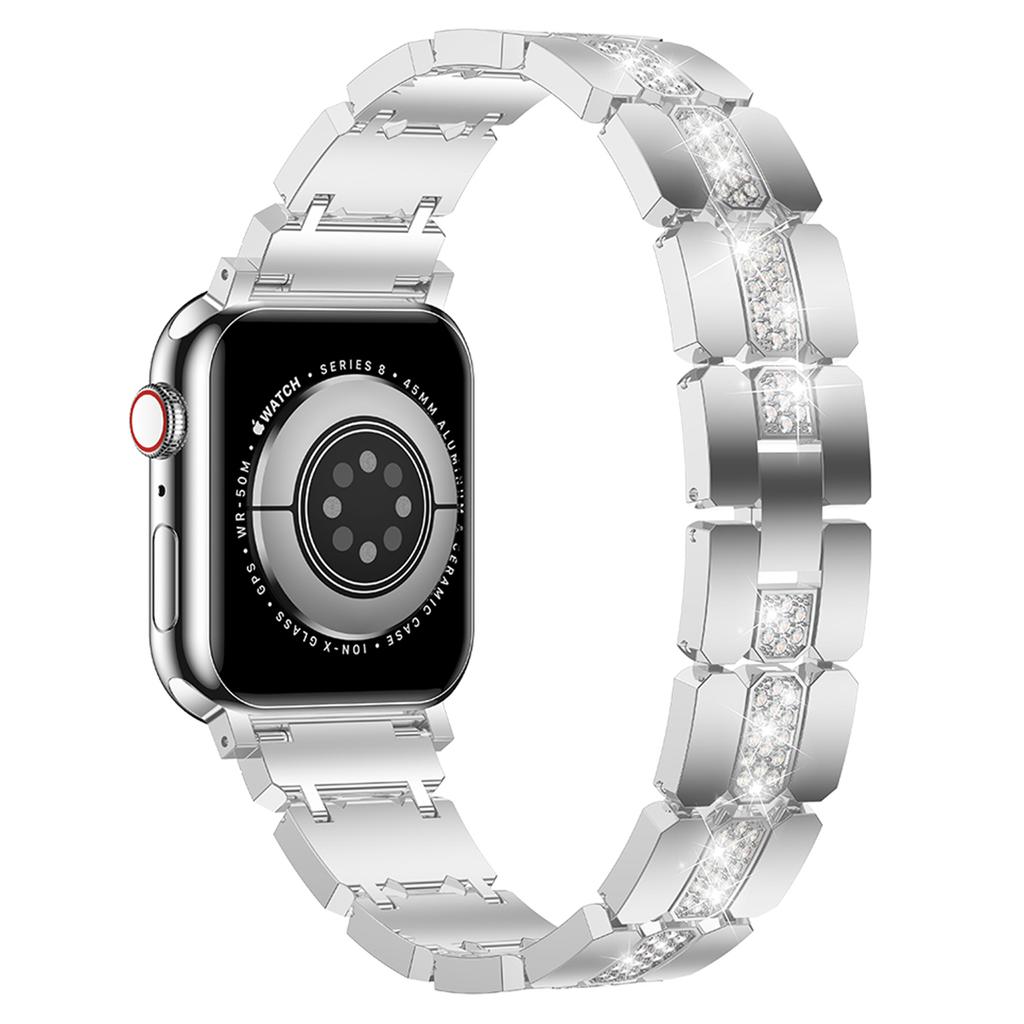 KALEBOL Rhinestone Watch Band for Apple Watch Series 11 10 42mm/9 8 7 41mm/SE3 SE2 SE 6 5 4 40mm/3 2 1 38mm Grid Block Zinc Alloy Strap
