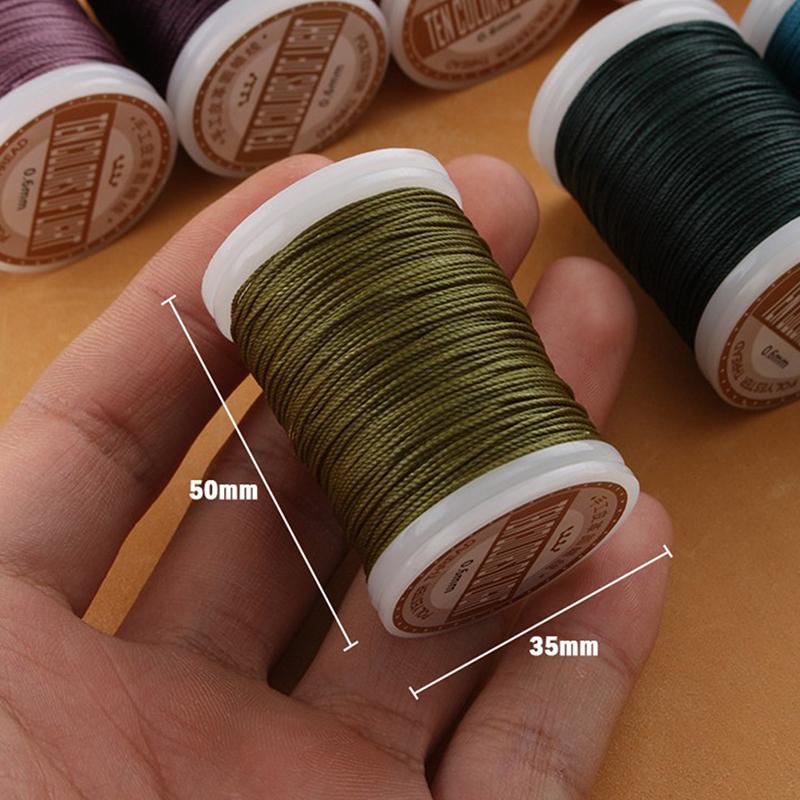 2021 Leather Craft Sewing Leather Round Wax Thread 0.6 Mm Round Wax Thread
