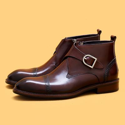 Winter Chelsea Boots Herren Leder Kurz Britisch Seitenreißverschluss Business Kleid Martin Stiefel