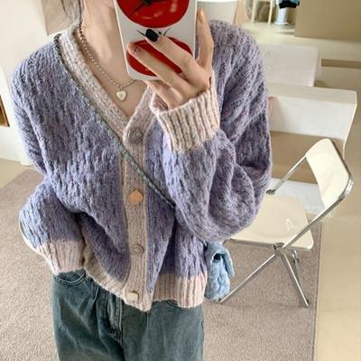 Soft and Glutinous Sweater Vintage Knit Cardigan for Autumn and Winter Single Breasted Vintage Sweater Loose Cardigan Female Top